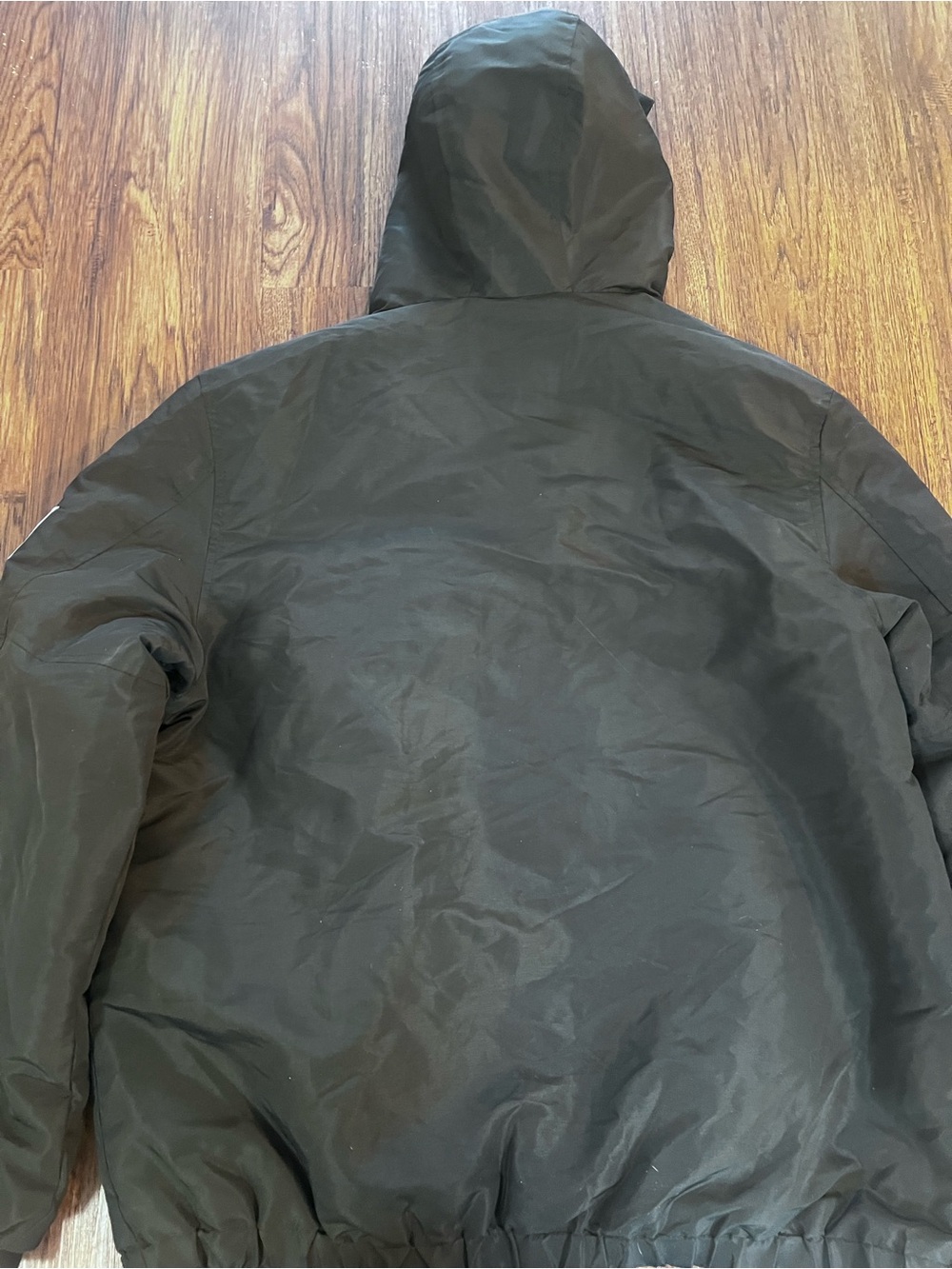 Members Only Black Hooded Anorak Jacket with Flag Patches - Picture 2 of 3